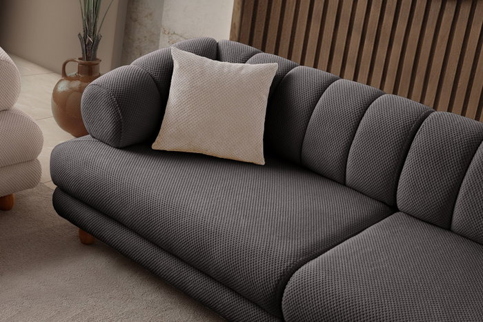 Atelier Del Sofa Gloria - Sofá de 3 Plazas Antracita